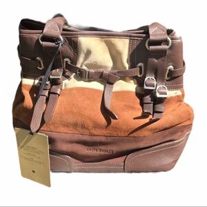 Carla Danelli Argentina Suede Hobo Bag Brown Tan